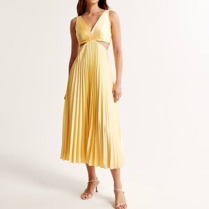 Abercrombie Pleated Satin Cut Out Dress